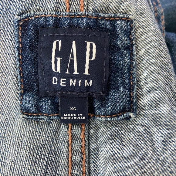 GAP Relaxed Ankle Denim Overalls Medium Indigo - Picture 14 of 16